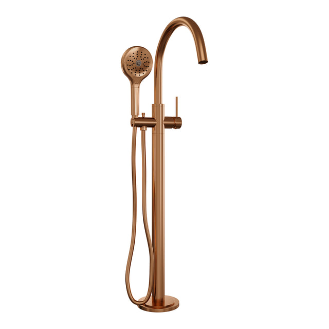 BRAUER Stripe vrijstaande badmengkraan SET 02 met 3-standen handdouche en doucheslang koper geborsteld PVD 5-GK-338