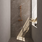 BRAUER Stripe opbouw douche thermostaatkraan SET 01 met glijstang en staaf handdouche en doucheslang koper geborsteld PVD 5-GK-345