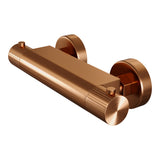 BRAUER Stripe opbouw douche thermostaatkraan SET 02 met glijstang en 3-standen handdouche en doucheslang koper geborsteld PVD 5-GK-346