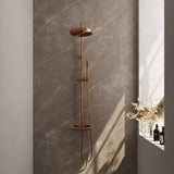 BRAUER Stripe opbouw thermostatische regendouche SET 01 met 25 cm hoofddouche en staaf handdouche en doucheslang koper geborsteld PVD 5-GK-348