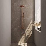 BRAUER Stripe opbouw thermostatische regendouche SET 01 met 25 cm hoofddouche en staaf handdouche en doucheslang koper geborsteld PVD 5-GK-348