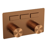 BRAUER Stripe 3-weg inbouwthermostaat met drukknoppen met in- en afbouwdelen koper geborsteld PVD 5-GK-356