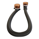 BRAUER Stripe thermostatische inbouw badkraan met drukknoppen SET 03 met badvulcombinatie en staaf handdouche en doucheslang en wandaansluitbocht koper geborsteld PVD 5-GK-361