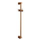 BRAUER Stripe thermostatische inbouw regendouche SET 11 met 25 cm douchekop en gebogen muurarm en 3-standen handdouche en doucheslang en geïntegreerde glijstang koper geborsteld PVD 5-GK-385