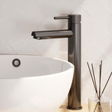BRAUER Gunmetal Carving verhoogde opbouw wastafelmengkraan model A gunmetal geborsteld PVD 5-GM-002-HD6