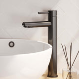 BRAUER Gunmetal Carving verhoogde opbouw wastafelmengkraan model A gunmetal geborsteld PVD