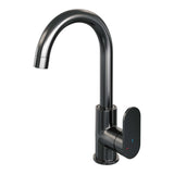 BRAUER Gunmetal Edition hoge opbouw wastafelmengkraan met draaibare ronde uitloop model C gunmetal geborsteld PVD