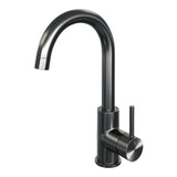 BRAUER Gunmetal Carving hoge opbouw wastafelmengkraan met draaibare ronde uitloop model A gunmetal geborsteld PVD 5-GM-003-R4