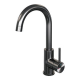BRAUER Stripe hoge opbouw wastafelmengkraan met draaibare ronde uitloop model A gunmetal geborsteld PVD 5-GM-003-R5