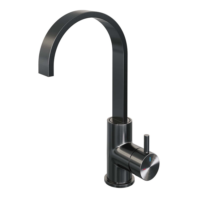 BRAUER Gunmetal Edition hoge opbouw wastafelmengkraan met draaibare platte uitloop model B gunmetal geborsteld PVD