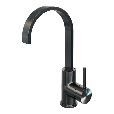 BRAUER Gunmetal Edition hoge opbouw wastafelmengkraan met draaibare platte uitloop model A gunmetal geborsteld PVD