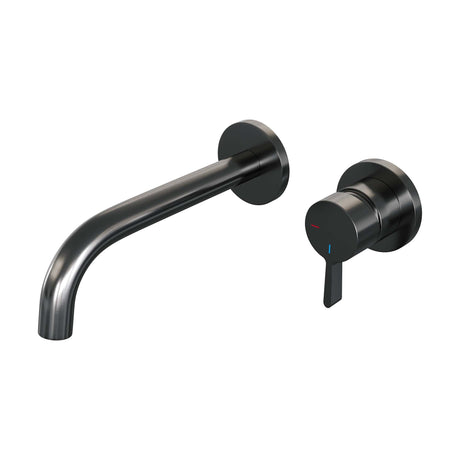 BRAUER Gunmetal Edition inbouw wastafelmengkraan met gebogen uitloop en rozetten model E1 gunmetal geborsteld PVD