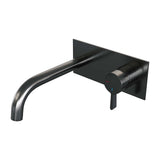 BRAUER Gunmetal Edition inbouw wastafelmengkraan met gebogen uitloop en afdekplaat model E1 gunmetal geborsteld PVD