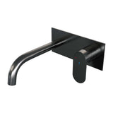BRAUER Gunmetal Edition inbouw wastafelmengkraan met gebogen uitloop en afdekplaat model C1 gunmetal geborsteld PVD