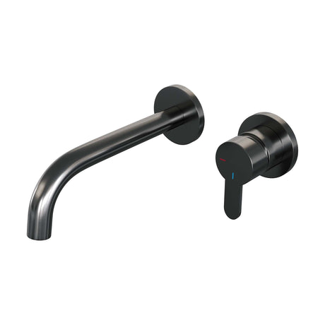 BRAUER Gunmetal Edition inbouw wastafelmengkraan met gebogen uitloop en rozetten model D1 gunmetal geborsteld PVD