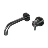 BRAUER Gunmetal Edition inbouw wastafelmengkraan met gebogen uitloop en rozetten model B1 gunmetal geborsteld PVD