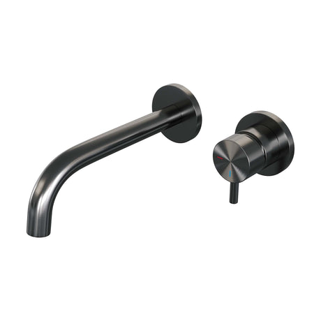 BRAUER Gunmetal Edition inbouw wastafelmengkraan met gebogen uitloop en rozetten model B1 gunmetal geborsteld PVD