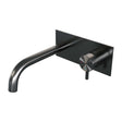 BRAUER Gunmetal Edition inbouw wastafelmengkraan met gebogen uitloop en afdekplaat model B1 gunmetal geborsteld PVD
