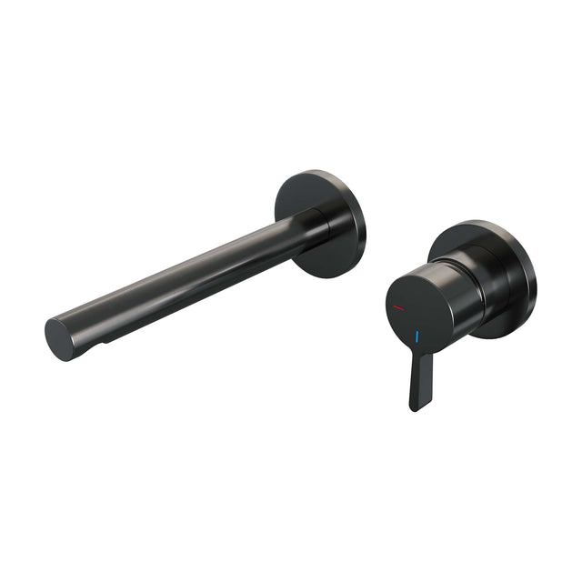 BRAUER Gunmetal Edition inbouw wastafelmengkraan met rechte uitloop en rozetten model E1 gunmetal geborsteld PVD