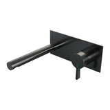 BRAUER Gunmetal Edition inbouw wastafelmengkraan met rechte uitloop en afdekplaat model E1 gunmetal geborsteld PVD
