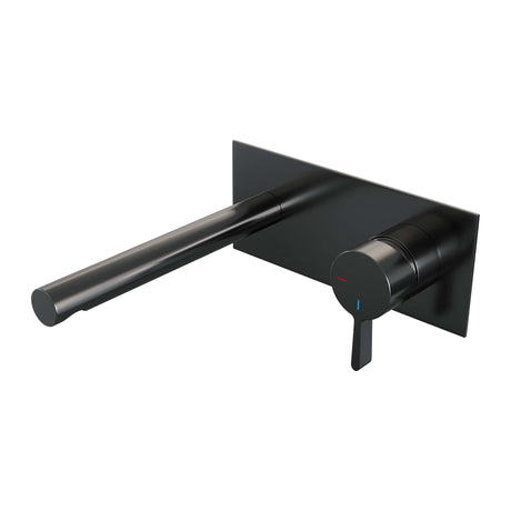 BRAUER Gunmetal Edition inbouw wastafelmengkraan met rechte uitloop en afdekplaat model E1 gunmetal geborsteld PVD