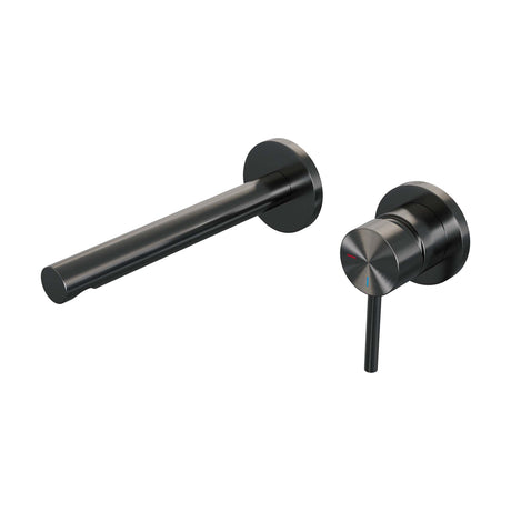 BRAUER Gunmetal Edition inbouw wastafelmengkraan met rechte uitloop en rozetten model A1 gunmetal geborsteld PVD