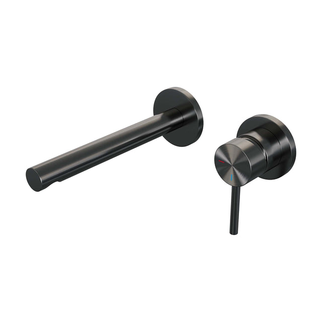 BRAUER Gunmetal Edition inbouw wastafelmengkraan met rechte uitloop en rozetten model A1 gunmetal geborsteld PVD