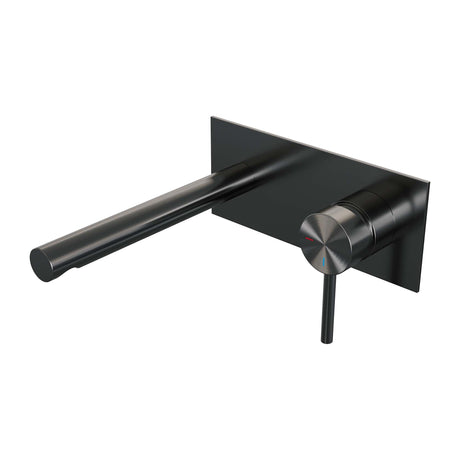 BRAUER Gunmetal Edition inbouw wastafelmengkraan met rechte uitloop en afdekplaat model A1 gunmetal geborsteld PVD