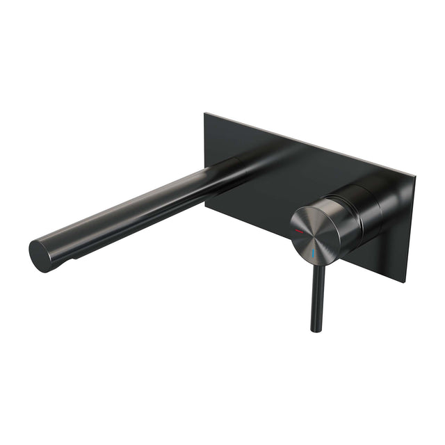 BRAUER Gunmetal Edition inbouw wastafelmengkraan met rechte uitloop en afdekplaat model A1 gunmetal geborsteld PVD