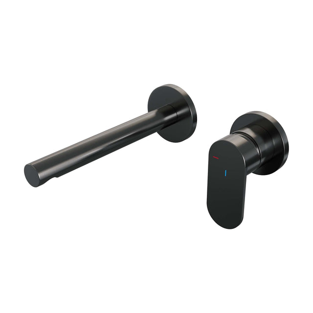 BRAUER Gunmetal Edition inbouw wastafelmengkraan met rechte uitloop en rozetten model C1 gunmetal geborsteld PVD