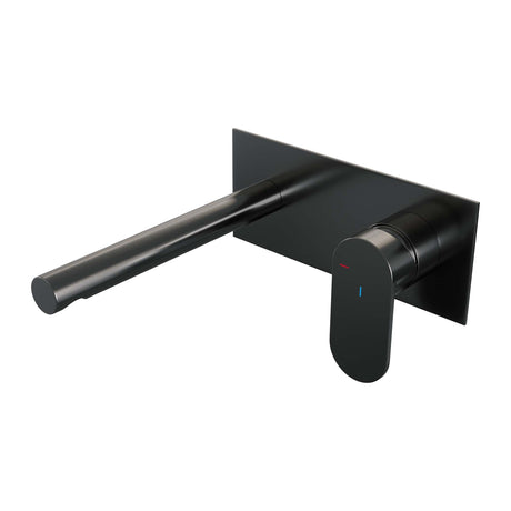 BRAUER Gunmetal Edition inbouw wastafelmengkraan met rechte uitloop en afdekplaat model C1 gunmetal geborsteld PVD
