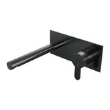 BRAUER Gunmetal Edition inbouw wastafelmengkraan met rechte uitloop en afdekplaat model D1 gunmetal geborsteld PVD