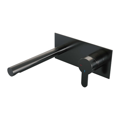 BRAUER Gunmetal Edition inbouw wastafelmengkraan met rechte uitloop en afdekplaat model D1 gunmetal geborsteld PVD