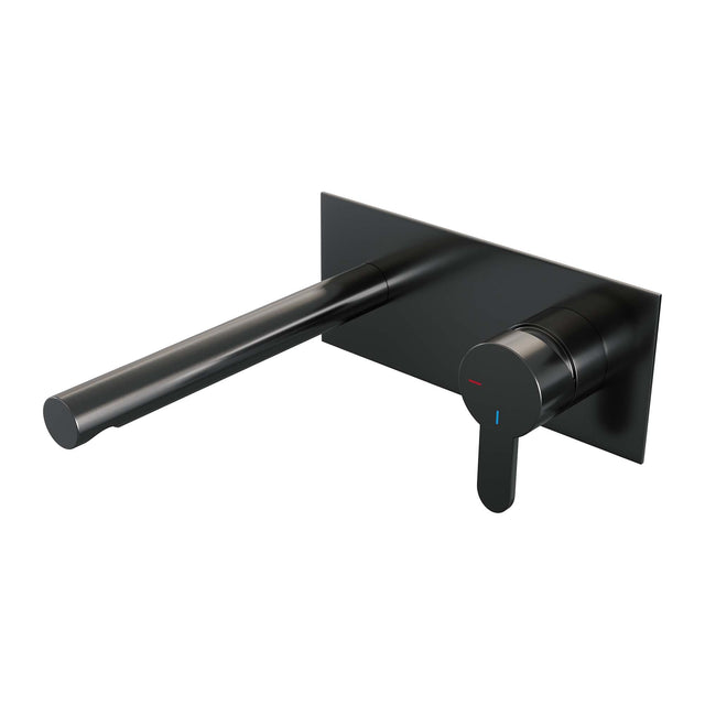 BRAUER Gunmetal Edition inbouw wastafelmengkraan met rechte uitloop en afdekplaat model D1 gunmetal geborsteld PVD