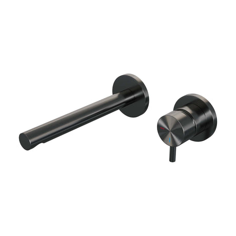 BRAUER Gunmetal Edition inbouw wastafelmengkraan met rechte uitloop en rozetten model B1 gunmetal geborsteld PVD
