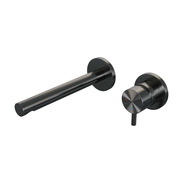 BRAUER Gunmetal Edition inbouw wastafelmengkraan met rechte uitloop en rozetten model B1 gunmetal geborsteld PVD