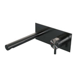 BRAUER Gunmetal Edition inbouw wastafelmengkraan met rechte uitloop en afdekplaat model B1 gunmetal geborsteld PVD