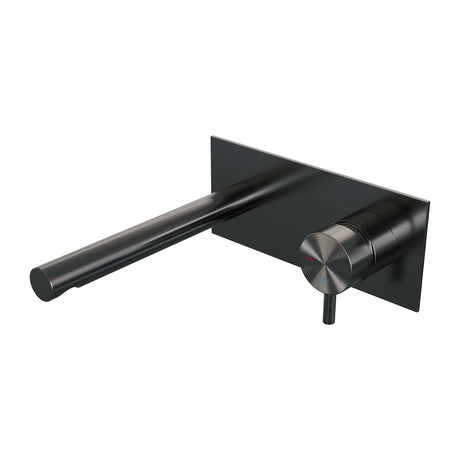 BRAUER Gunmetal Edition inbouw wastafelmengkraan met rechte uitloop en afdekplaat model B1 gunmetal geborsteld PVD