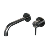BRAUER Gunmetal Edition inbouw wastafelmengkraan met gebogen uitloop en rozetten model A1 gunmetal geborsteld PVD