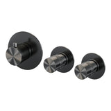 BRAUER Gunmetal Edition thermostatische inbouw badkraan SET 01 met uitloop en staaf handdouche en doucheslang en wandaansluitbocht gunmetal geborsteld PVD