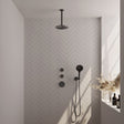 BRAUER Gunmetal Edition thermostatische inbouw regendouche SET 11 met 20 cm douchekop en plafondarm en 3-standen handdouche en doucheslang en wandaansluitbocht gunmetal geborsteld PVD