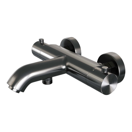 BRAUER Gunmetal Edition opbouw baddouche thermostaatkraan SET 01 met glijstang en staaf handdouche en doucheslang gunmetal geborsteld PVD