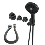 BRAUER Gunmetal Edition thermostatische inbouw badkraan SET 02 met badvulcombinatie en 3-standen handdouche en doucheslang en wandaansluitbocht gunmetal geborsteld PVD