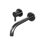 BRAUER Gunmetal Edition inbouw wastafelmengkraan met gebogen uitloop en rozetten model E2 gunmetal geborsteld PVD