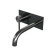 BRAUER Gunmetal Edition inbouw wastafelmengkraan met gebogen uitloop en afdekplaat model A2 gunmetal geborsteld PVD