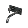BRAUER Gunmetal Edition inbouw wastafelmengkraan met gebogen uitloop en afdekplaat model B2 gunmetal geborsteld PVD