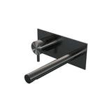 BRAUER Gunmetal Edition inbouw wastafelmengkraan met rechte uitloop en afdekplaat model B2 gunmetal geborsteld PVD