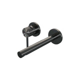 BRAUER Gunmetal Carving inbouw wastafelmengkraan met rechte uitloop en rozetten model A2 gunmetal geborsteld PVD 5-GM-083-S6-65