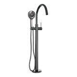 BRAUER Gunmetal Carving vrijstaande badmengkraan SET 02 met 3-standen handdouche en doucheslang gunmetal geborsteld PVD