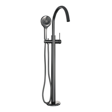 BRAUER Gunmetal Carving vrijstaande badmengkraan SET 02 met 3-standen handdouche en doucheslang gunmetal geborsteld PVD